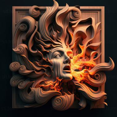 3D model st flaming (STL)